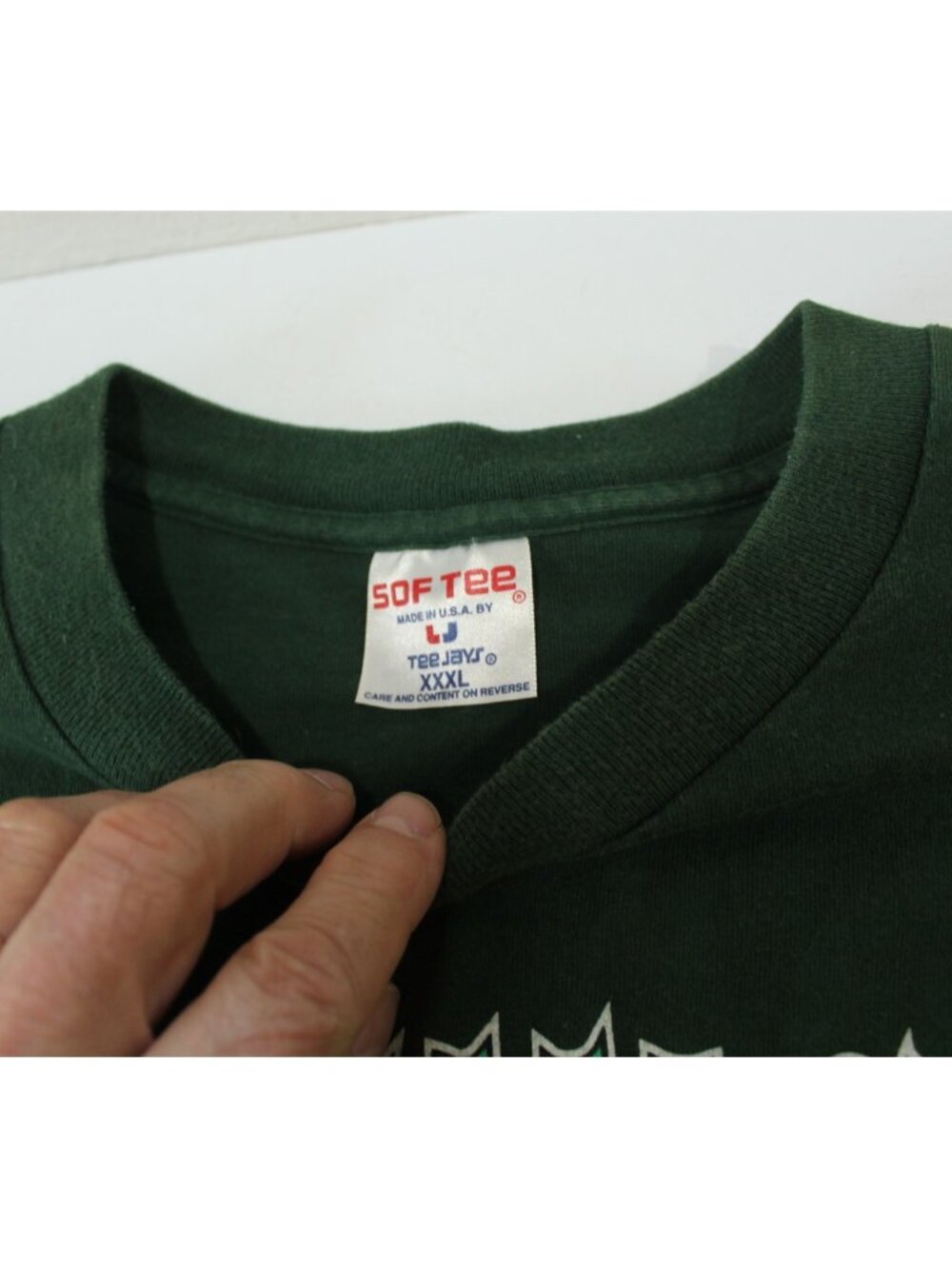 Vintage T-Shirt Michigan State Green Screen Print Front XXXL Single Stitch - Picture 4 of 7